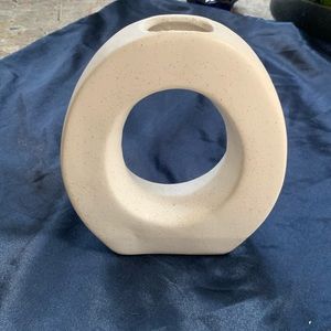 Unused, speckled, pearl vase.